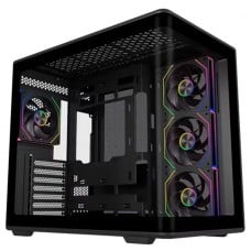 Gabinete Gamer Cooler Master Elite 600, ARGB, Mid-Tower, Vidro Temperado, ATX, Preto, Sem Fonte, Com 4 Fa
