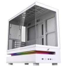 Gabinete Gamer SuperFrame Flow 500, RGB, Mid Tower, Vidro Temperado, M-ATX, Sem Fans, Branco, SF-CS-FLW50
