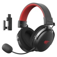Headset Gamer Havit Five-Mode H2015 Pro, Wireless, Bluetooth, USB, USB-C, 3.5mm, Drivers de 53mm, Preto/V