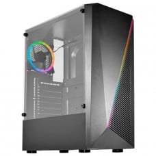 Gabinete Gamer K-MEX Demon I, RGB, Mid Tower, Lateral em Vidro, ATX, Sem Fonte, Sem Fan, Preto, CG02W5RH0