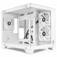 Gabinete Gamer Ninja Akyra X3 White, Mid Tower, Vidro Temperado, M-ATX, Com 3 Fans, Sem Fonte, Branco, GN