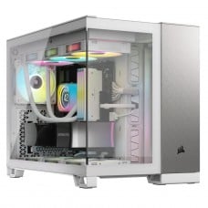 Gabinete Gamer Corsair 2500X, Mid Tower, Vidro Temperado, MATX, Branco/Alumínio, Sem Fans, CC-9011289-WW Gabinete Gamer Corsair 2500X, Mid Tower, Vidro Temperado, MATX, Branco/Alumínio, Sem Fans, CC-9011289-WW