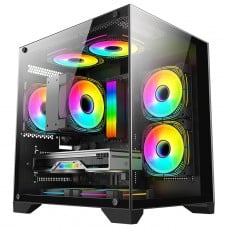 Gabinete Gamer K-MEX Aquário Micro, Mini Tower, Vidro Temperado, M-ATX, Sem Fonte, Sem Fan, Preto, CG0830 Gabinete Gamer K-MEX Aquário Micro, Mini Tower, Vidro Temperado, M-ATX, Sem Fonte, Sem Fan, Preto, CG0830