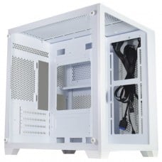 Gabinete Gamer K-MEX Aquario Micro White IV CG-W415, Mid Tower, Vidro Temperado, m-ATX, Sem Fan, Branco,