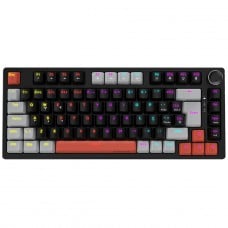 Teclado Mecânico Gamer PCYes Arkeum Black Vulcan, Rainbow, Switch Blue, 75%, ABNT2, Preto, Cinza e Laranj