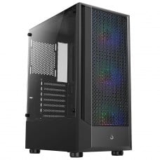 Gabinete Gamer Rise Mode Wave, Mid Tower, Vidro Temperado, ATX, Sem Fonte, Com 3 Fans, Preto, RM-WA-FB-AR