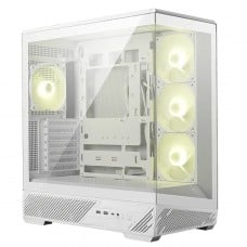 Gabinete Gamer MSI MAG Pano 130R PZ, Mid Tower, Vidro Temperado, ATX, Com 4 Fans ARGB, Branco