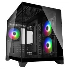 Gabinete Gamer Cougar FV150 Mini RGB, Mini Tower, Vidro Temperado, MATX, Com 3 Fans, Preto, 382QA60.0001