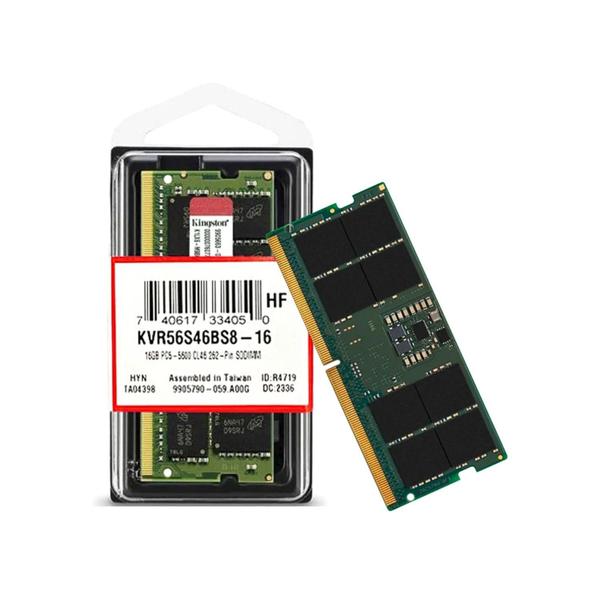 Memoria Notebook 16GB DDR5 5600MHz Kingston KVR56S46BS8-16