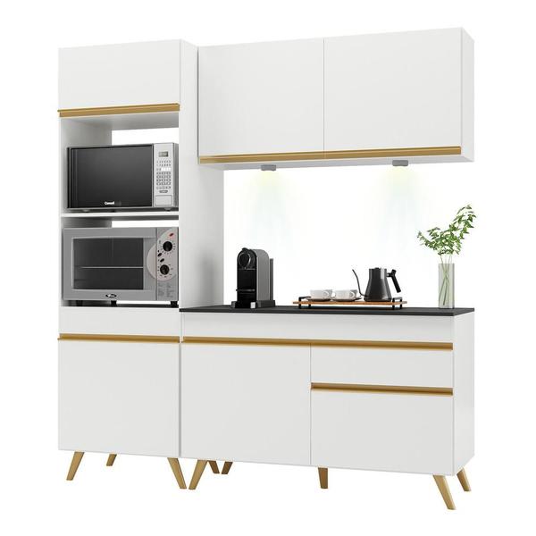 Armário de Cozinha Compacta 182cm com Leds Veneza Up Multimóveis V2019