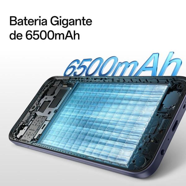 Smartphone OPPO A6x 256GB 4GB RAM Física, 8GB RAM Virtual Bateria Gigante 6500 mAh Câmera AI NFC