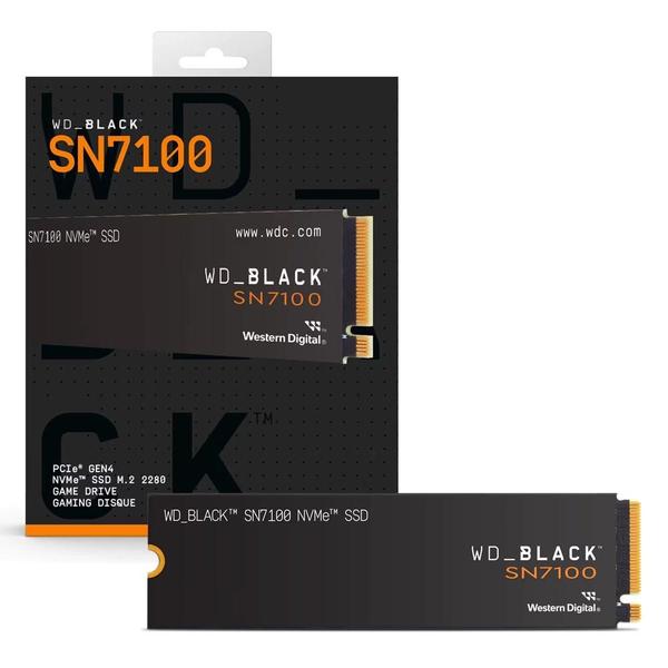 SSD WD_BLACK SN7100 NVMe 1TB M.2 PCie Gen4 Leitura 7.2500MBs e Gravação 6.900MBs