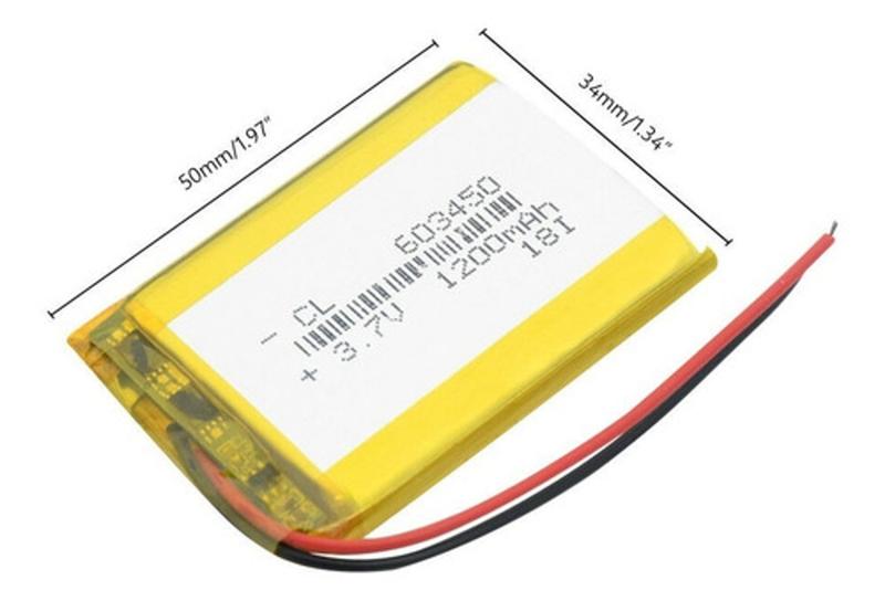 Bateria 3,7v 1200mah 6mm X 34mm X 50mm 2 Fios / Bateria 3,7v 1200mah 6mm X 34mm X 50mm 2 Fios /