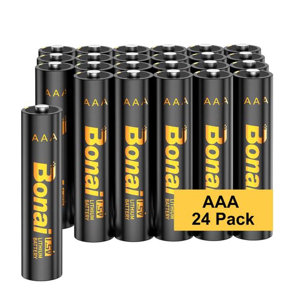 Baterias AAA BONAI, pacote com 24, 1,5 V, alta capacidade, 1200 mAh