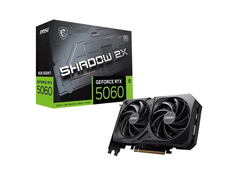 Placa de Video MSI Geforce RTX 5060 8G Shadow 2X OC 8GB GDDR7 128 BITS - 912-V537-037