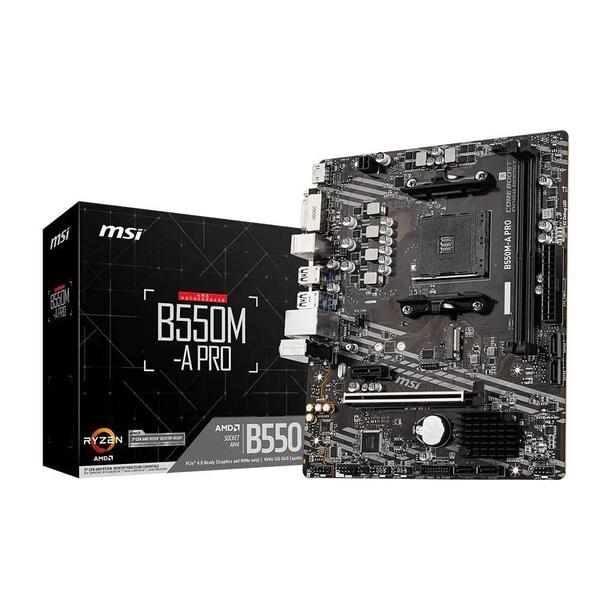 Placa Mãe Mb MSI B550MA PRO AM4 B550 para AMD Ryzen PCIe 4.0 Gaming Workstation