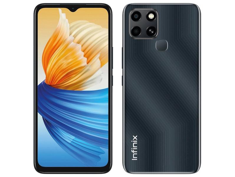 Smartphone Infinix Smart 6 64GB Preto 4G 2GB RAM 6,52” Câm. Dupla + Selfie 5MP Dual Chi
