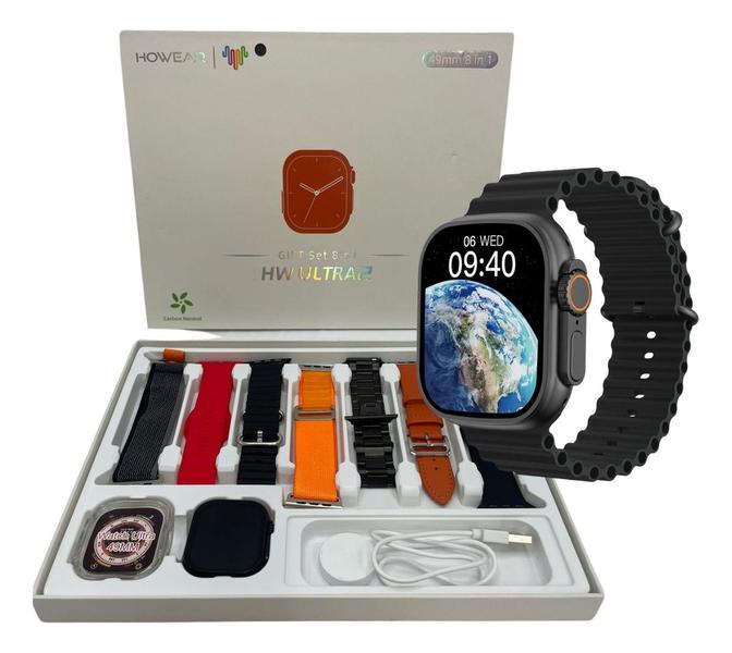 Relógio Inteligente Smartwatch Preto Hw Ultra 2 Call Chip Câmera a Prova D'gua Envio Já Original