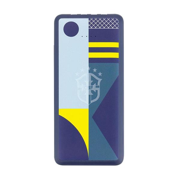 Carregador Portátil Power Bank i2GO 10000mAh Com Cabos USB C Lightning Micro USB e USB A CBF Seleção Brasileira