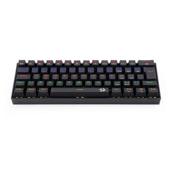 Teclado mecanico usb gamer lakshmi rainbow switch black redragon k606r preto