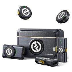 Microfone Lapela Hollyland Lark M2 Combo USB-C e Lighting Sem Fio para Smartphone - Preto