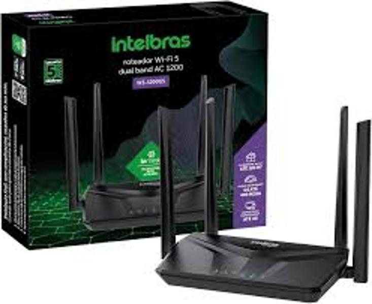 Roteador Dual Band Wifi W5 1200g Porta Gigabit 4 Antenas Intelbras Cor Preto