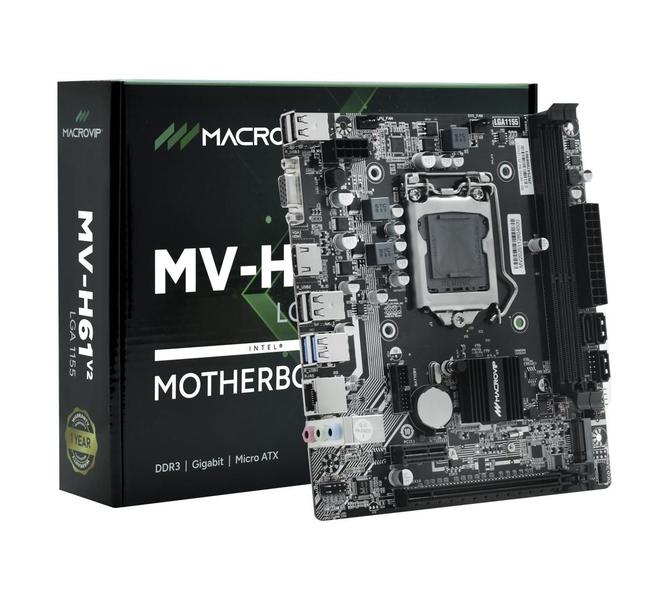 Placa Mãe 1155p Macrovip MV-H61.V2 M.2 Hdmi Vga DDR3 Giga