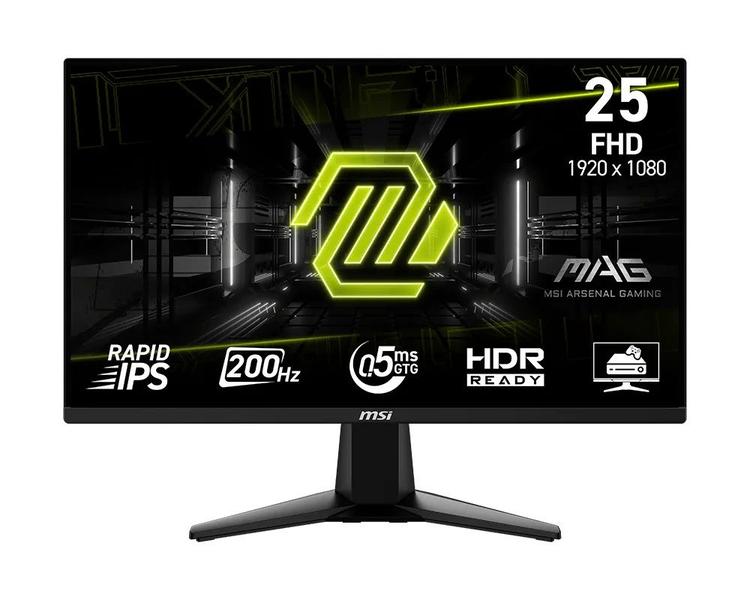 Monitor Gamer Msi 24.5 200hz 0.5ms Full Hd 1920x1080 Preto Preto