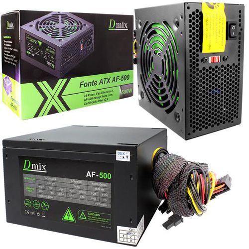 Fonte Atx Gamer 500w Com Cooler 120mm Bivolt dmix AF-500