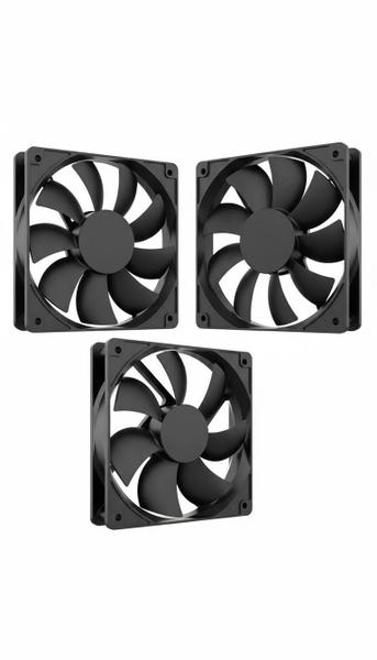 3 Cooler Fan Ventoinha Gamer 120mm Preto Silencioso Gabinete
