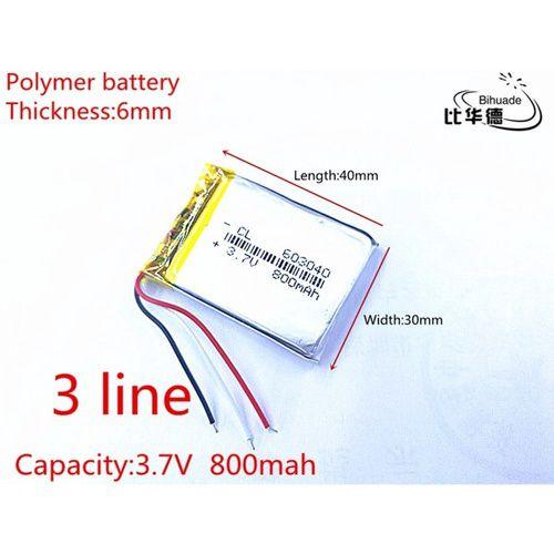 (5 Pcs) Bateria 3,7v Com 800mah 3 Fios Gps