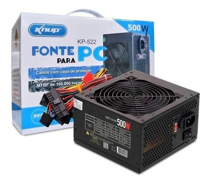Fonte Para Computador Atx 500W Real Knup Kp-522 - Kanup Fonte Para Computador Atx 500W Real Knup Kp-522 - Kanup