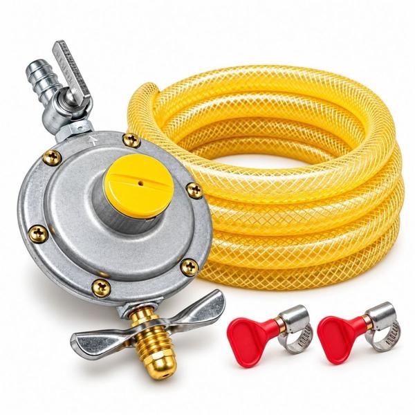 Kit Regulador de Gás Aliança 506 2kg/h Mangueira PVC Reforçada Abraçadeiras de Aperto Manual -
