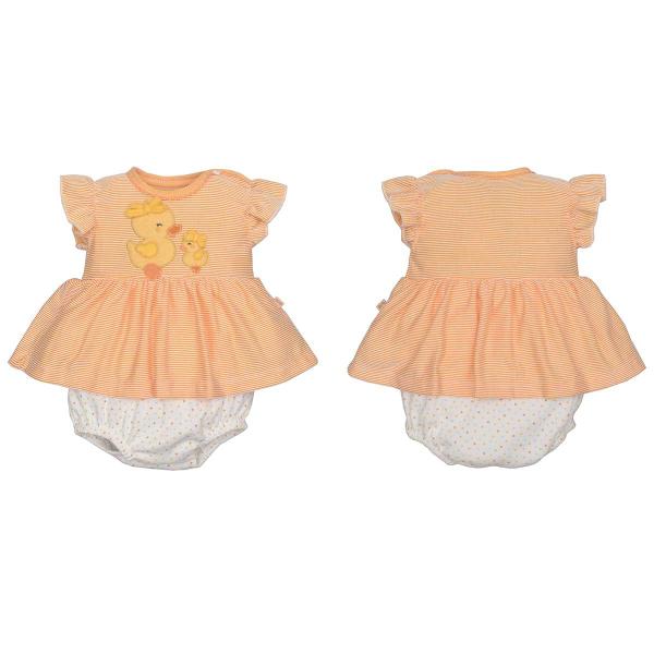 Banho De Sol Verão Body Roupinha Bebê Yula Patinhos Laranja