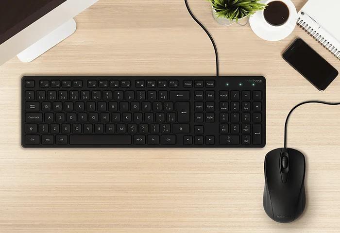 Combo teclado e mouse para escritório cci20 com fio preto