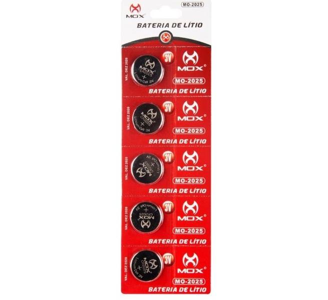 Bateria botao mox mo-2025 (cartela c/ 5 pcs) Bateria botao mox mo-2025 (cartela c/ 5 pcs)