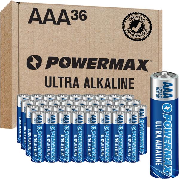 Bateria Powermax AAA, pacote com 36, de duração ultralonga de 10 anos