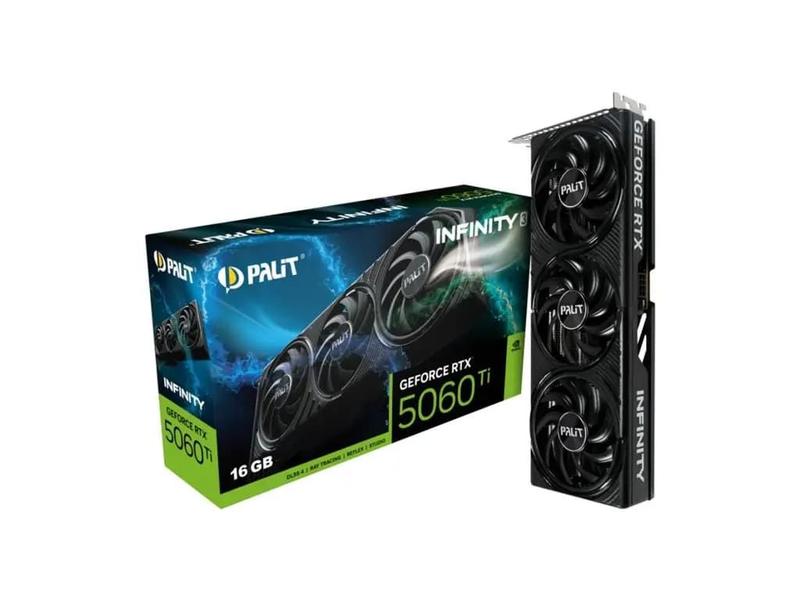 Placa de Video Palit Geforce RTX 5060 TI INFINITY 3 16GB GDDR7 128 BITS - NE7506T019T1-GB2061S