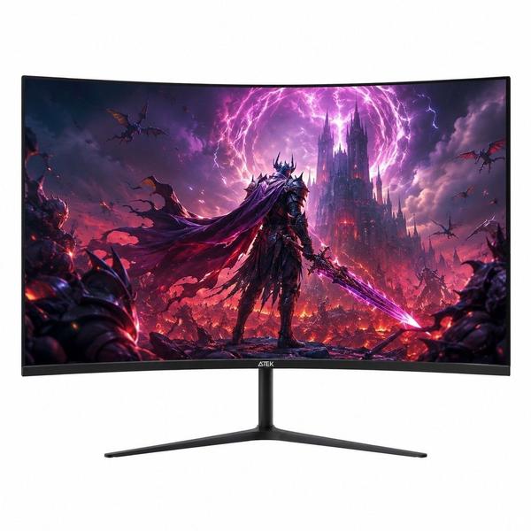 Monitor 2K QHD 2560x1440 27 Polegadas Curvo Gamer 180Hz 1ms HVA 1800R AMD FreeSync Aitek