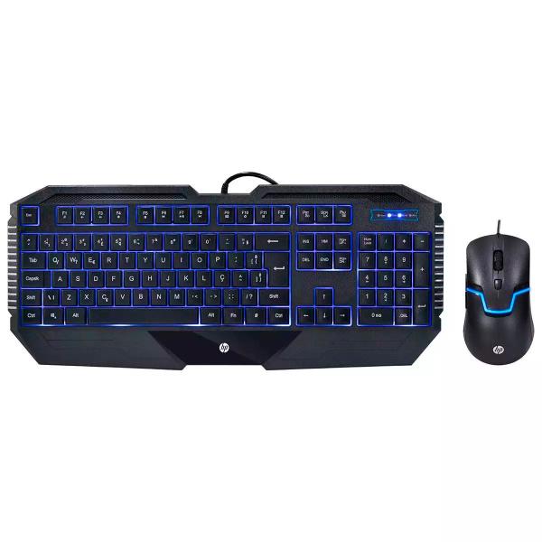 Kit Teclado e Mouse Gamer HP GK1100 USB Preto