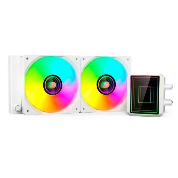 Water Cooler C3Tech FC-W240WHV2 (AMD / Intel) - 240mm - Iluminação ARGB - Branco
