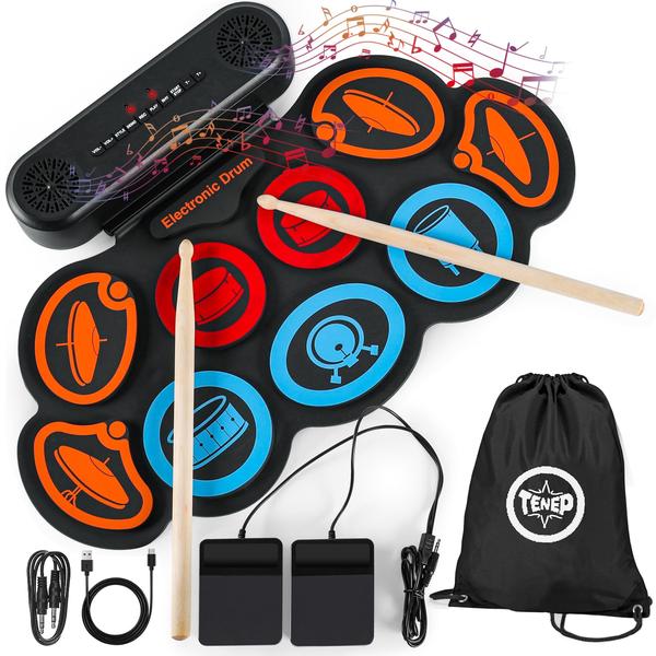 Bateria Eletrônica TENEP com 9 Pads Bluetooth USB MIDI