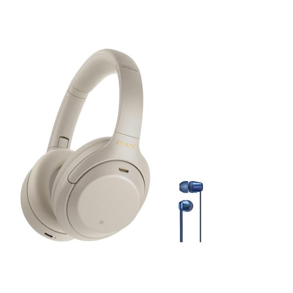 Fones de ouvido Sony WH-1000XM4 sem fio com cancelamento de ruído prateados Fones de ouvido Sony WH-1000XM4 sem fio com cancelamento de ruído prateados
