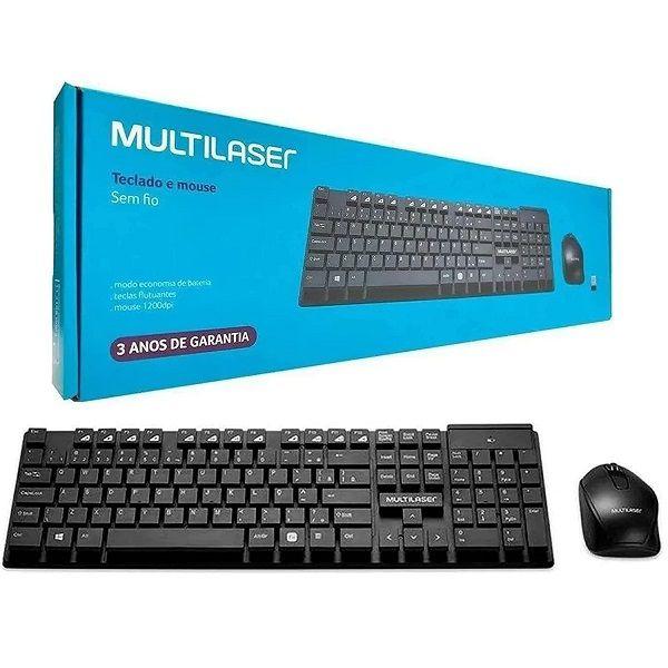 Kit Teclado e Mouse sem Fio 2.4GHZ com Teclas Flutuantes USB Multilaser TC251 Kit Teclado e Mouse sem Fio 2.4GHZ com Teclas Flutuantes USB Multilaser TC251