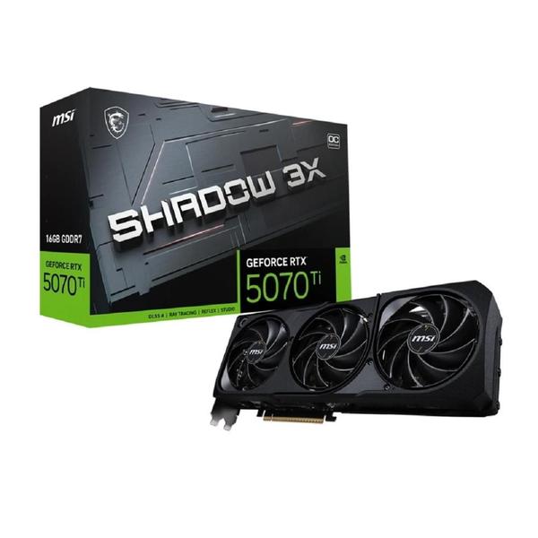 Placa de Vídeo MSI NVIDIA GeForce RTX 5070TI SHADOW 3X OC, 16GB, GDDR7, 256 Bits - 912-V531-097 Placa de Vídeo MSI NVIDIA GeForce RTX 5070TI SHADOW 3X OC, 16GB, GDDR7, 256 Bits - 912-V531-097