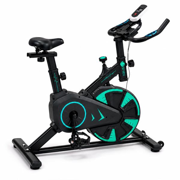 Bicicleta Spinning Ergométrica Azul 4kg 7 Níveis de Resistência com Painel Digital e Suporte Celular Bicicleta Spinning Ergométrica Azul 4kg 7 Níveis de Resistência com Painel Digital e Suporte Celular