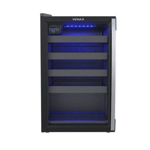 Adega Venax Piubella Cave 100 para 24 Garrafas Preto Porta Invertida 127V 19925 Adega Venax Piubella Cave 100 para 24 Garrafas Preto Porta Invertida 127V 19925