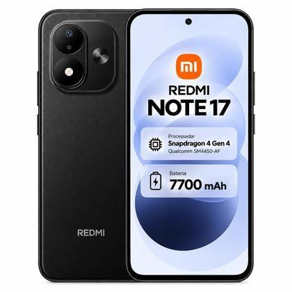 Xiaomi Redmi Note 17 4G 8GB RAM 256GB Global Preto Bateria 7700mAh