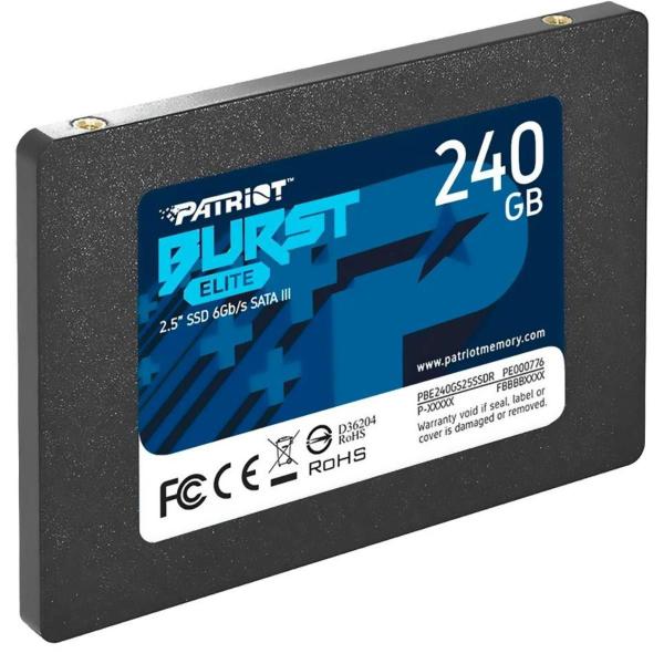 SSD 240GB Patriot Burst Elite SATA3 2.5 pol. 450MBs Rapidez e Alto Desempenho para Seu PC