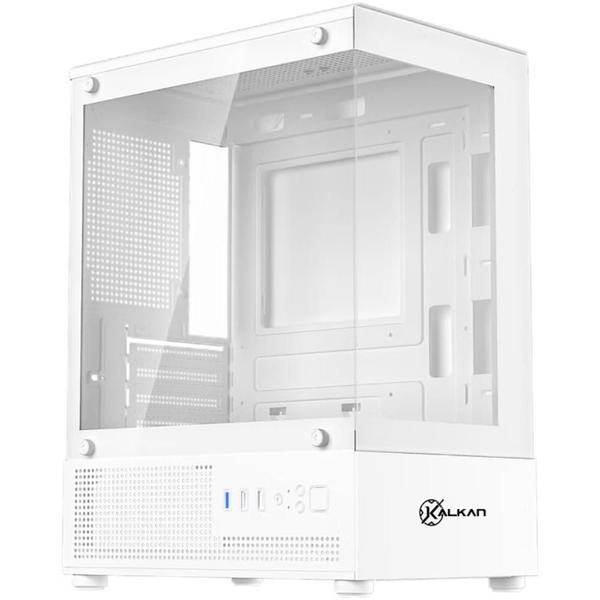Gabinete Kalkan Hakon White Matx Mid Tower Vidro Temperado Usb 3.0 Branco Sem Fan Klk00081